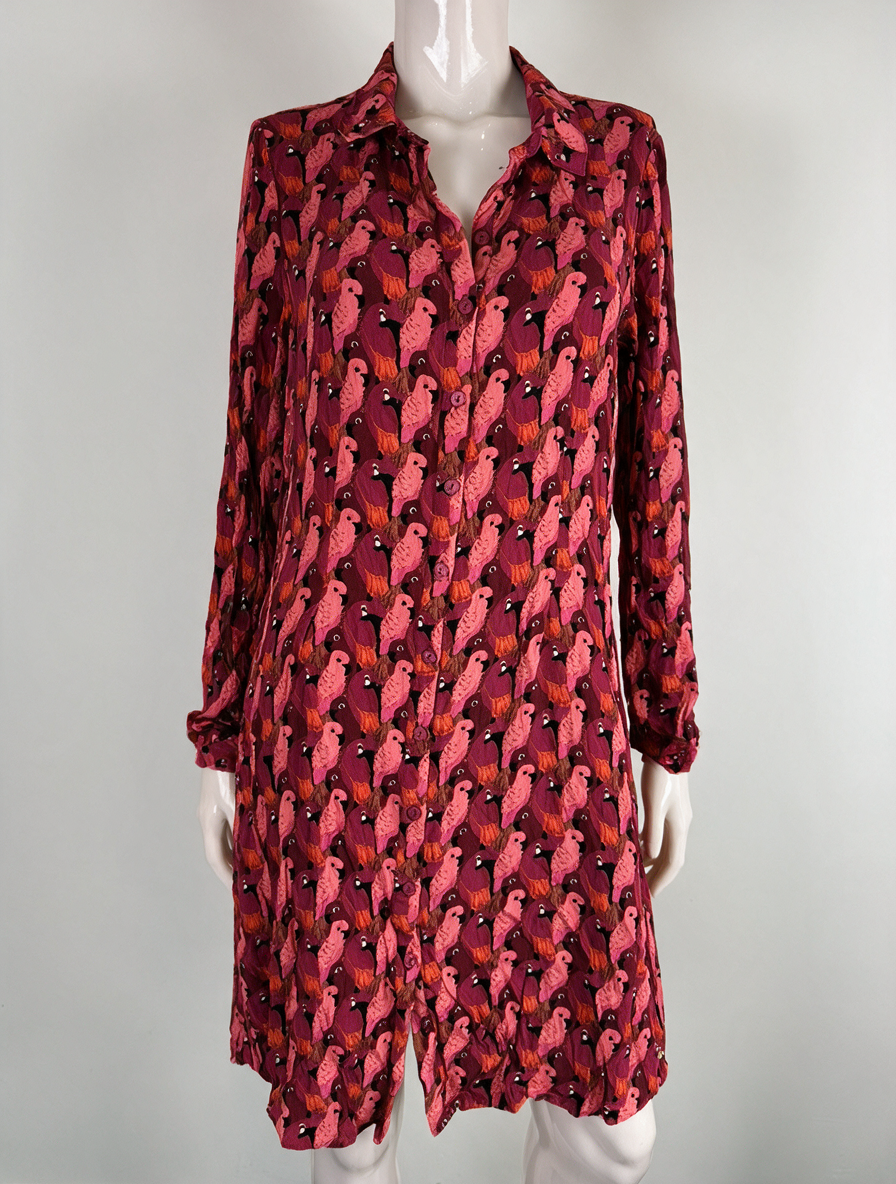Fabienne Chapot - Jurk - meerkleurig, papegaaienprint, knoopsluiting - M
