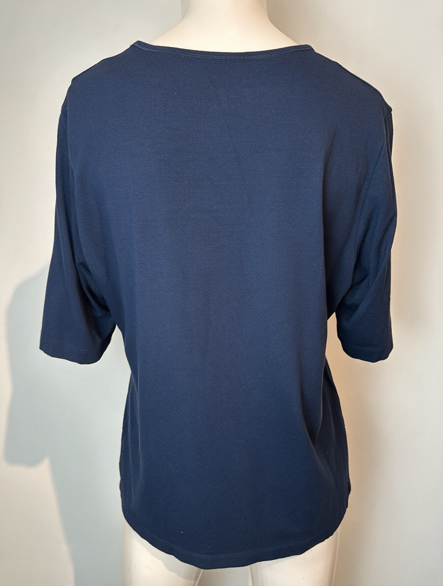 RABE - Blouse - blauw, ronde hals - L
