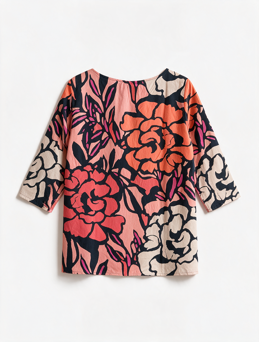 Betty Barclay - Tuniek - bloemenprint, roze/rood/oranje, driekwart mouw - M