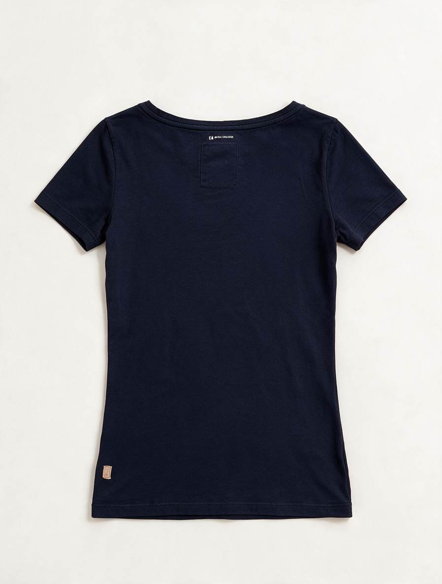 BOSS ORANGE - T-shirt - donkerblauw, tekstprint, ronde hals - S
