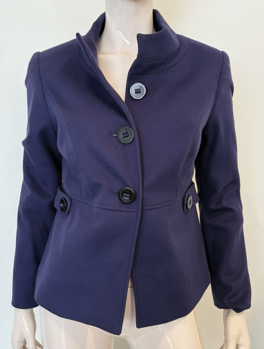 TAIFUN - Blazer - paars, opstaande kraag, vier knopen - M
