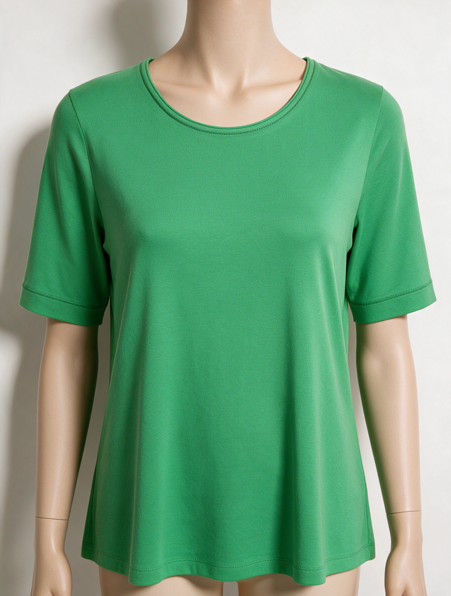 BASLER - T-shirt - groen, ronde hals, korte mouwen - XL
