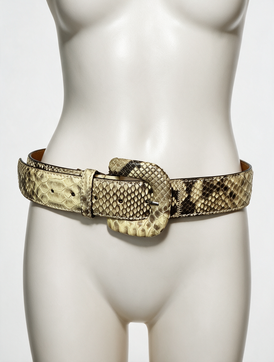 TONI GARD - Riem - slangenprint, echt leer, brede band