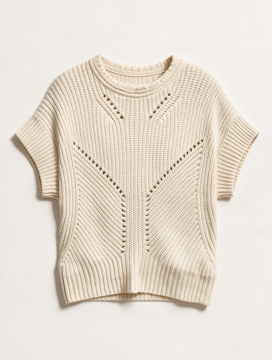 Isabel Marant - Trui - crème, mouwloos, opengewerkt patroon - S