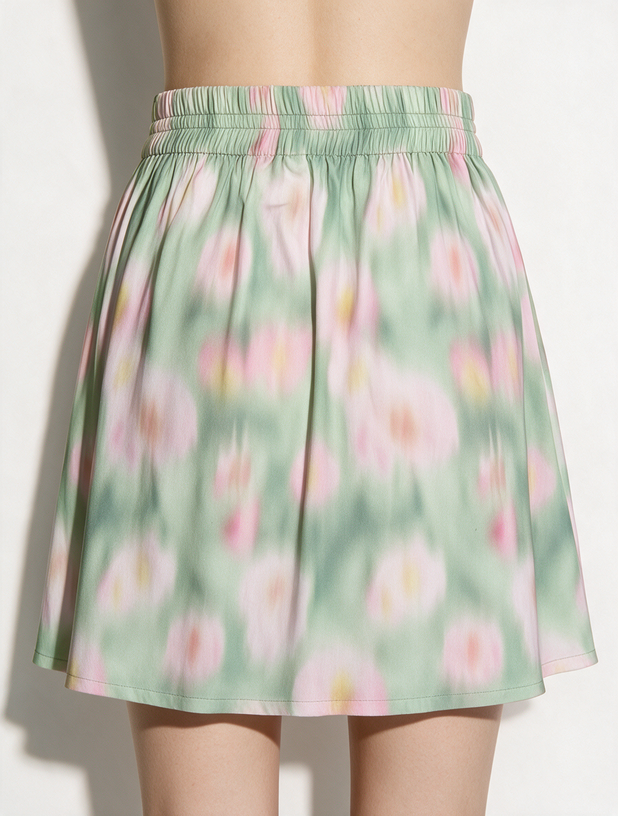 Another-Label - Rok - bloemenprint, elastische tailleband, soepelvallend - S