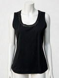 TAIFUN Collection - Top - zwart, mouwloos, kralenversiering bij hals - L