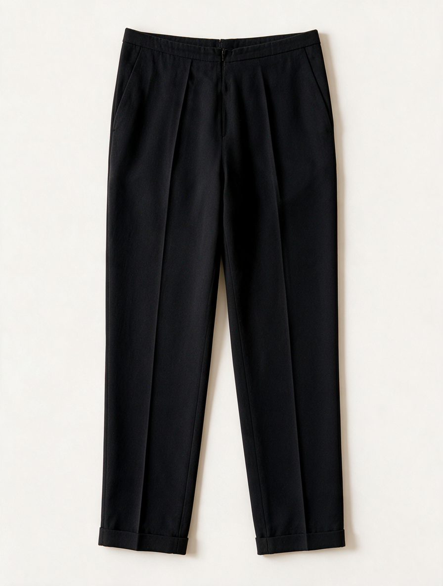Dries Van Noten - Broek - zwart, hoge taille, rechte pasvorm