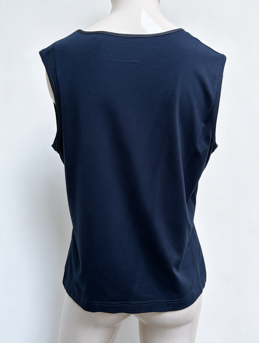 SOMMERMANN - Top - donkerblauw, mouwloos, V-hals - XL