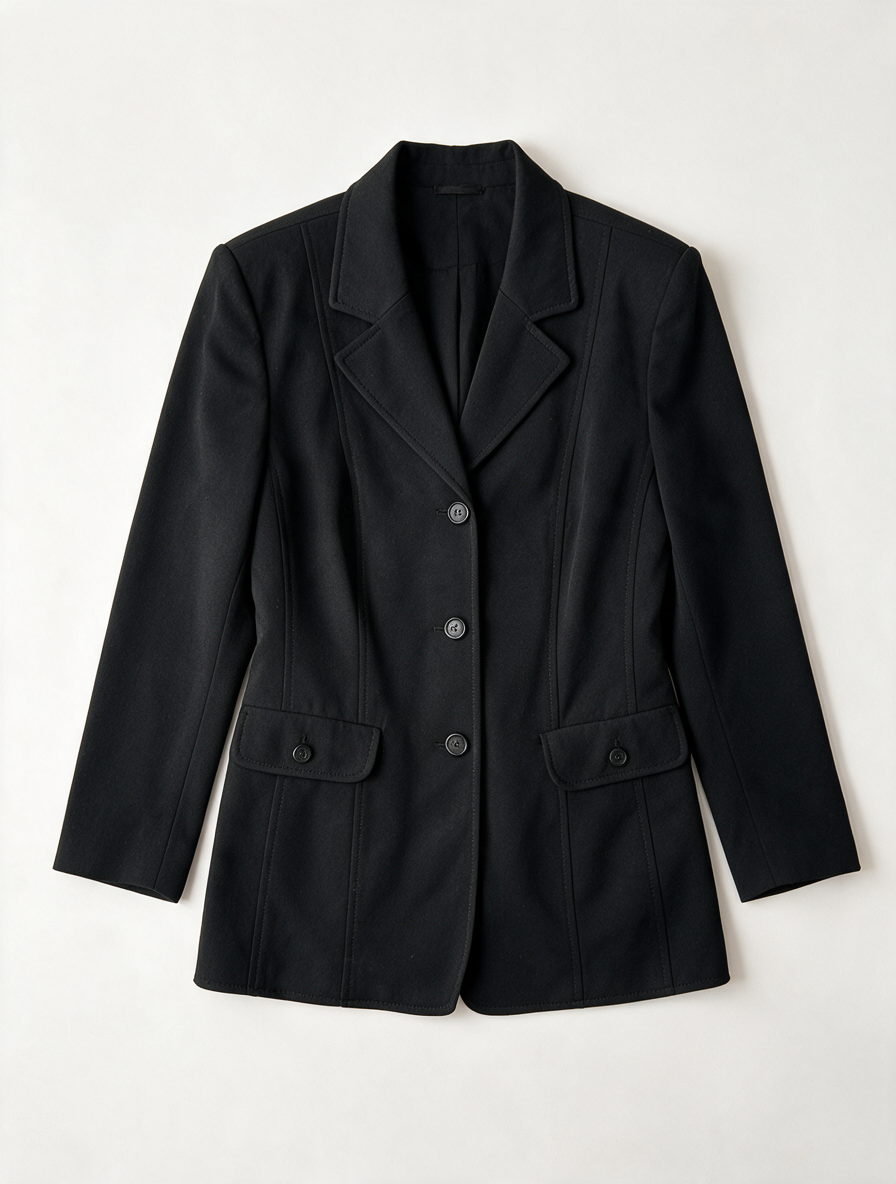 Paola! - Blazer - zwart, getailleerd, langer model, maat L