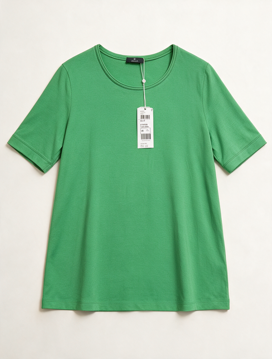 BASLER - T-shirt - groen, ronde hals, korte mouwen - XL
