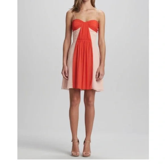 Erin Fetherston cocktailjurk roze/rood maat 6