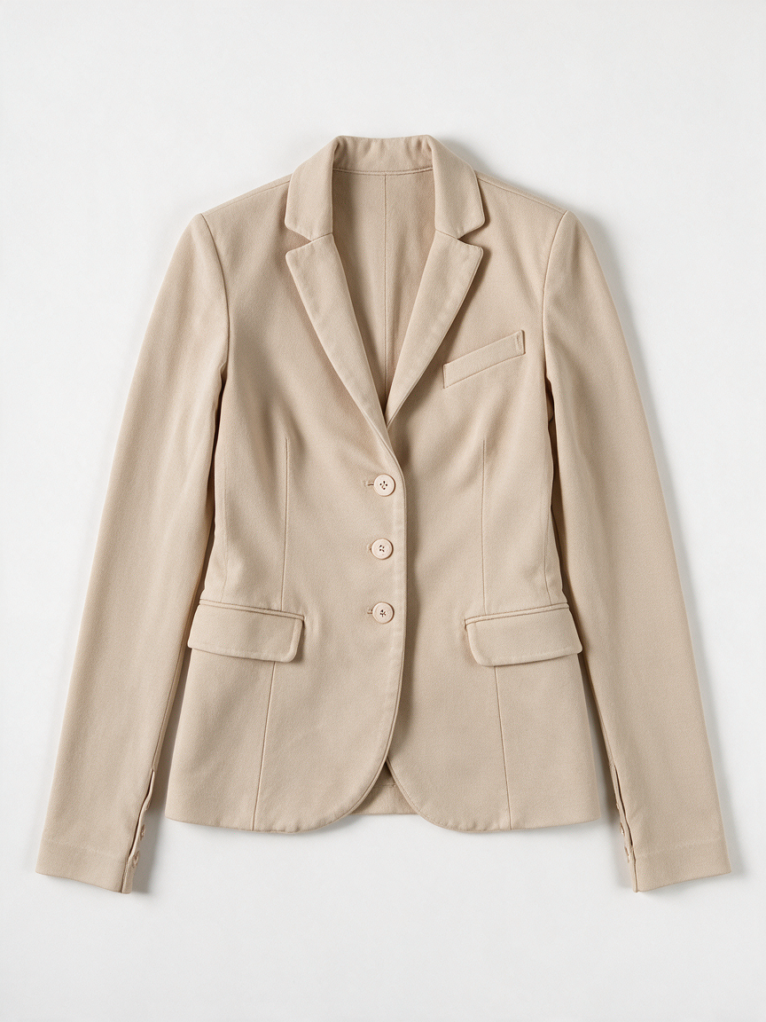 Patrizia Pepe - Blazer - beige, getailleerd, drieknops sluiting - M