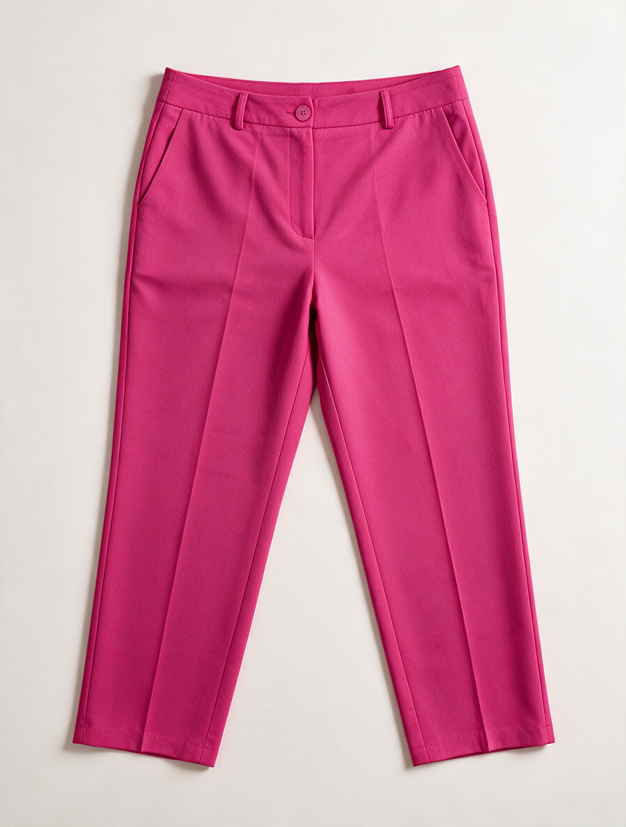 LOLALIZA - Broek - roze, rechte pasvorm, middelhoge taille - XXL