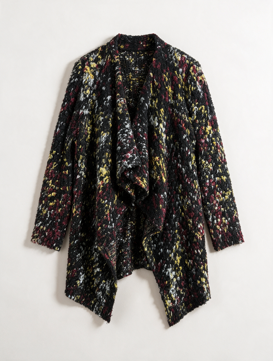 ba&sh - Vest - grofgebreid, openvallend model, meerkleurig patroon - L