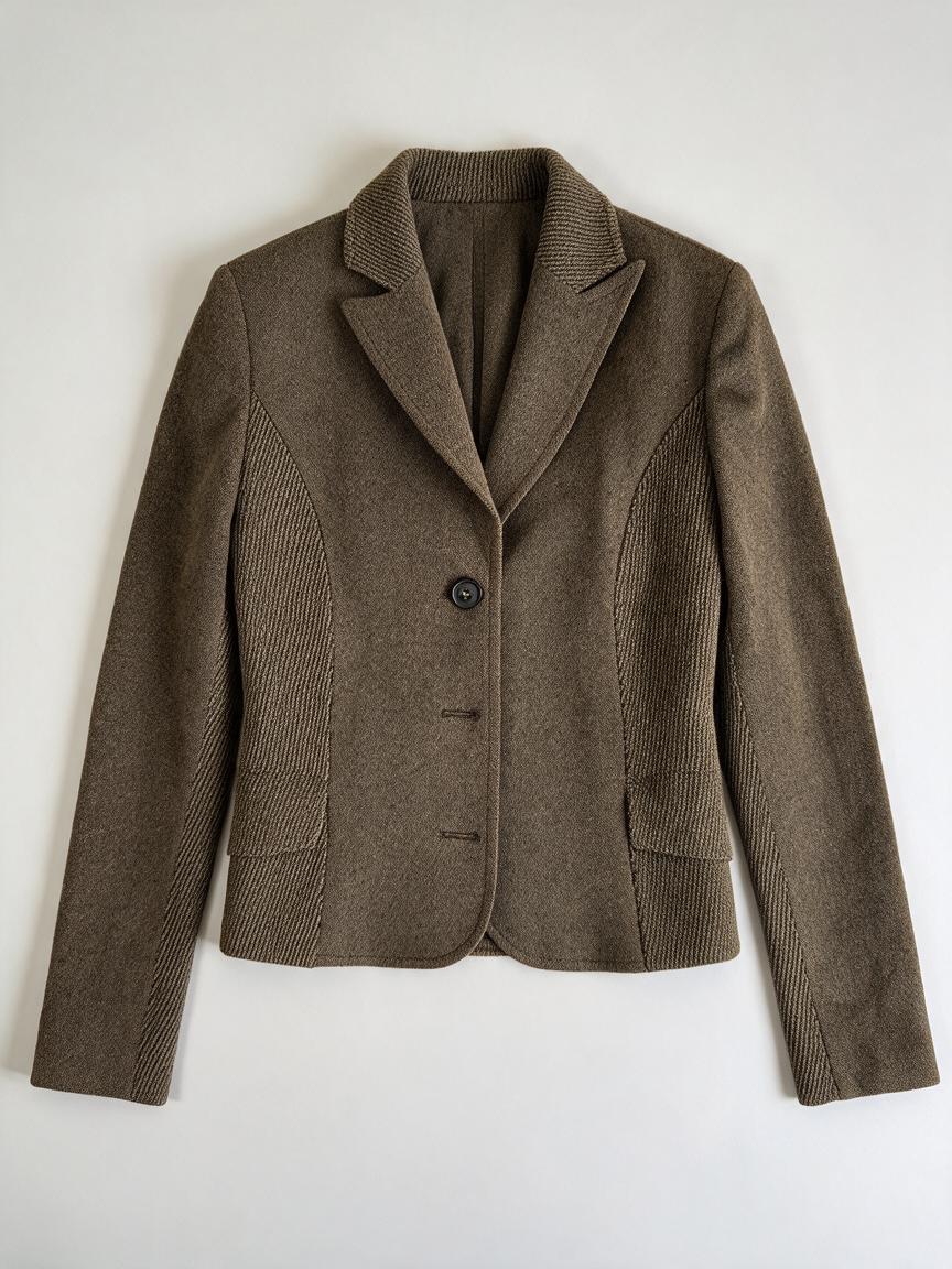WE - Blazer - khaki, 1-knoopsluiting, getailleerd - L