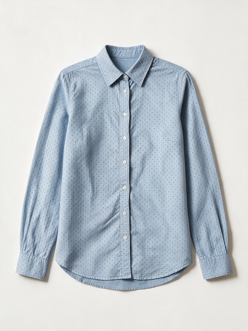 Christian Berg ESSENTIALS - Blouse - blauw, stippenpatroon, knoopsluiting - M