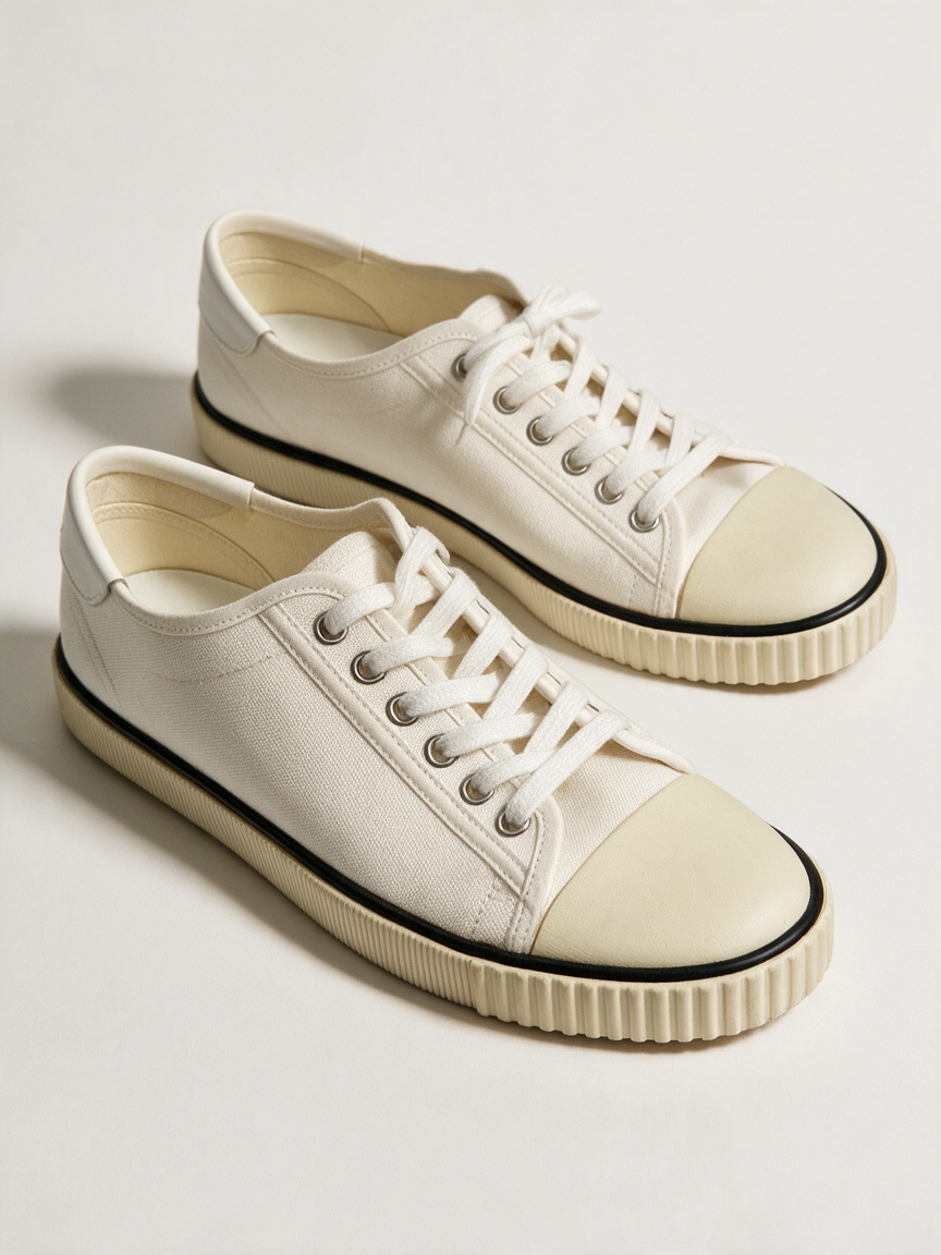 CELINE - Sneakers - wit, canvas, vetersluiting - 38