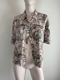 NOISY MAY - Blouse - roze, tijgerprint, korte mouwen - M