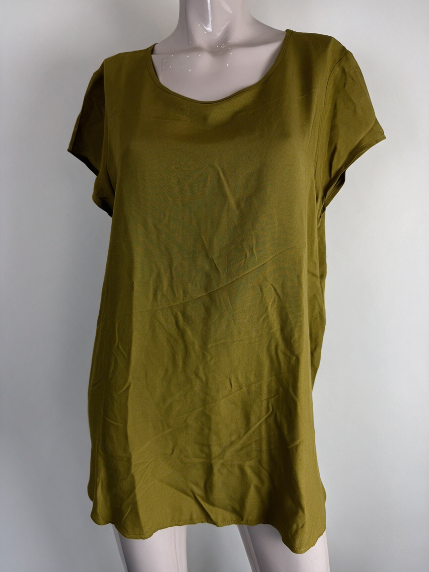 Vero Moda - Top - olijfgroen, ronde hals, korte mouw - L