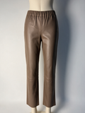Max & Moi - Broek - bruin, lamsleer, elastische tailleband - S