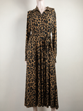 Vanilia - Jurk - panterprint, midi-lengte, ceintuur - L