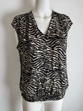la fée Maraboutée - Blouse - zwart-wit, zebraprint, mouwloos - 36 (FR40)