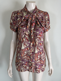 Mer du Nord - Blouse - paisleyprint, strik bij hals, korte mouw - M