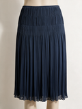 SOMMERMANN - Rok - blauw, geplooid/plissé, elastische tailleband - XL