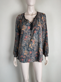 Tom Tailor - Blouse - bloemenprint, lange mouwen, veterdetail - XL
