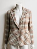 MOS MOSH - Blazer - geruit, bruin/beige/groen/wit, getailleerde pasvorm - M