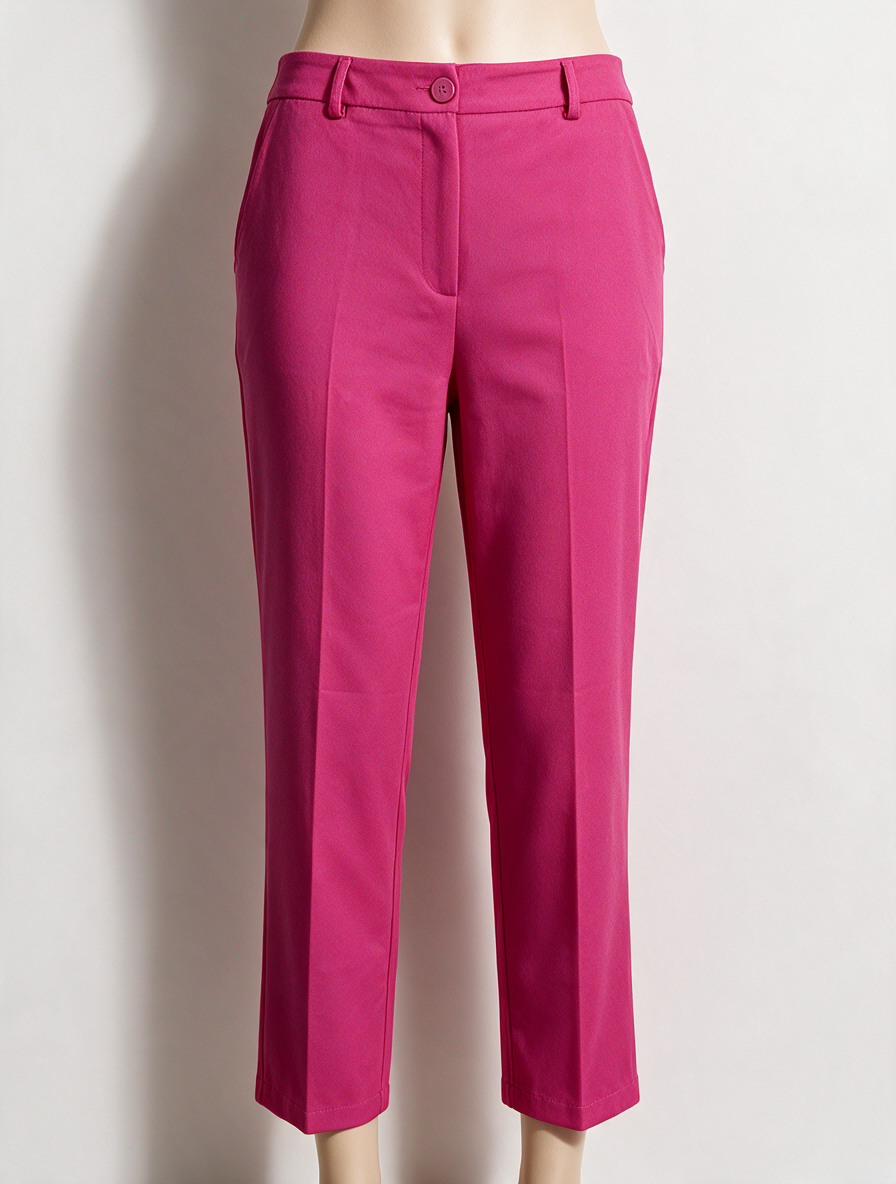 LOLALIZA - Broek - roze, rechte pasvorm, middelhoge taille - XXL