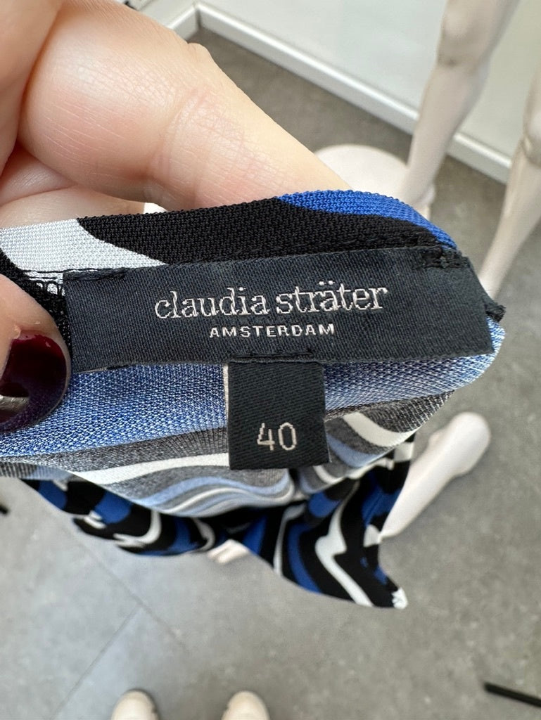 Claudia Sträter Blouse maat 40 zwart; blauw