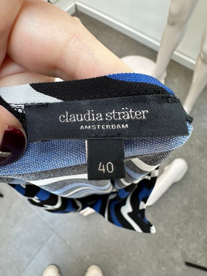 Claudia Sträter Blouse maat 40 zwart; blauw