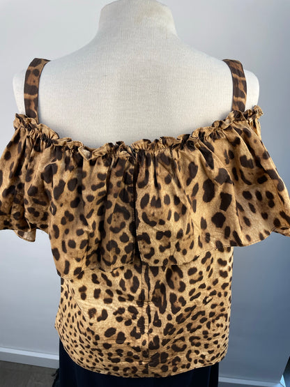 D&G luipaard offshoulder top maat 40