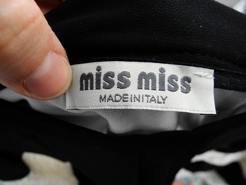 Miss Miss zwart-creme rokje maat M