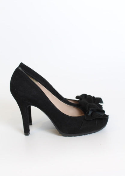 Unisa zwarte peeptoe pumps tweedehands