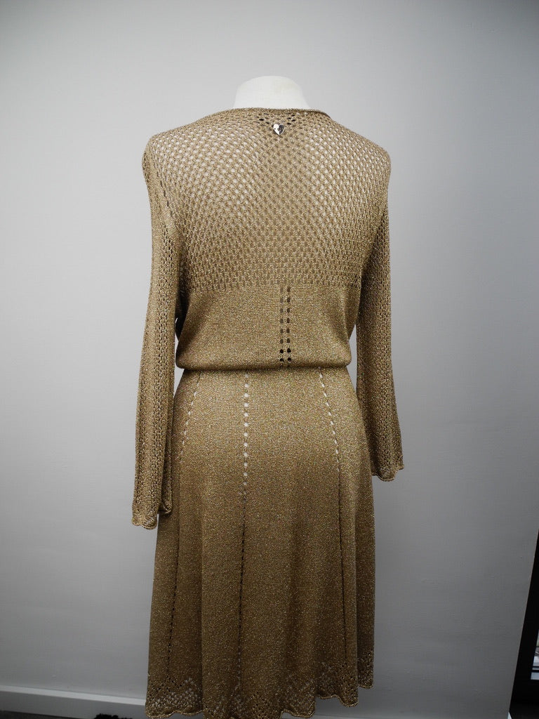 Twinset gouden jurk lurex maat L