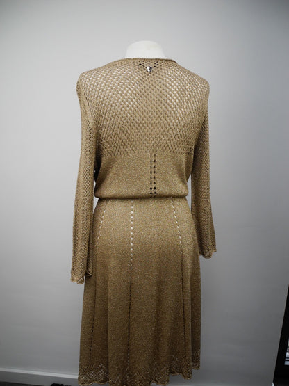 Twinset gouden jurk lurex maat L