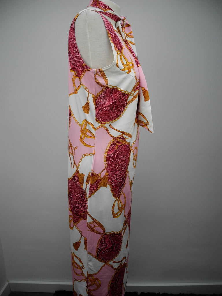 H&M jurk met pussycat bow en print maat L
