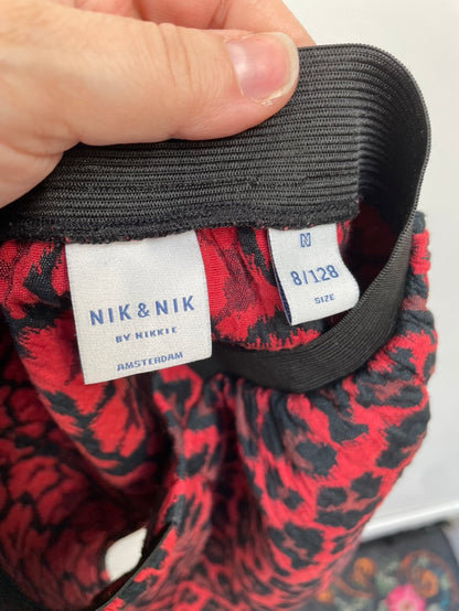 Nik & Nik rokje met luipaard print in rood/zwart maat 8/128