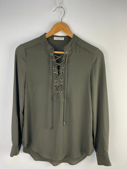 Drôle de Copine khaki blouse met veter maat S