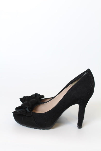 UNISA zwarte peep-toe pumps suède maat 36