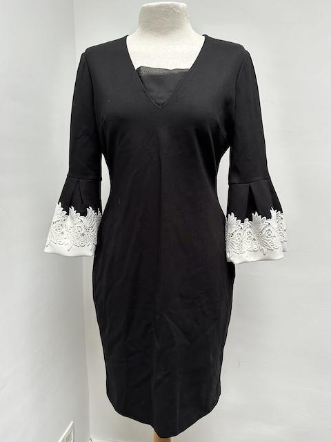 Ted Baker zwart-witte jurk Maat 3 UK