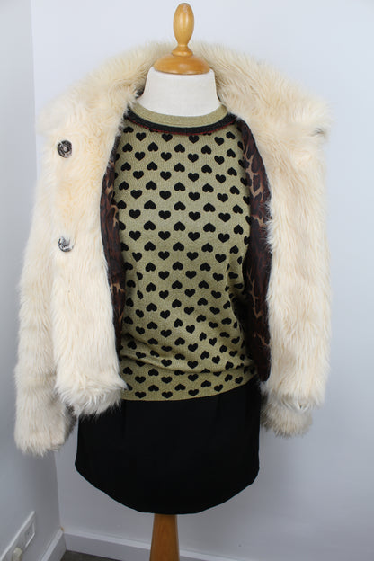 Crème fake fur jasje maat M/L