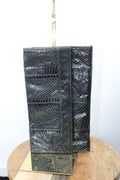 Vintage zwarte clutch met slangenprint