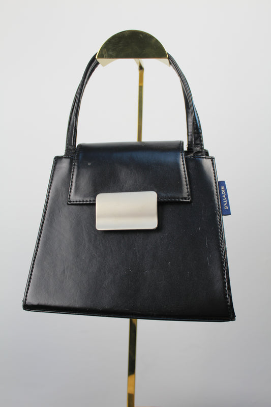 Klein zwart handtasje leder-look