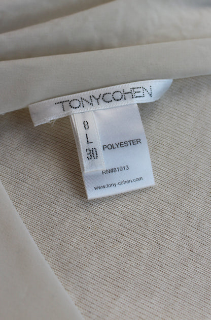 Tony Cohen beige jurk met draperie maat 38