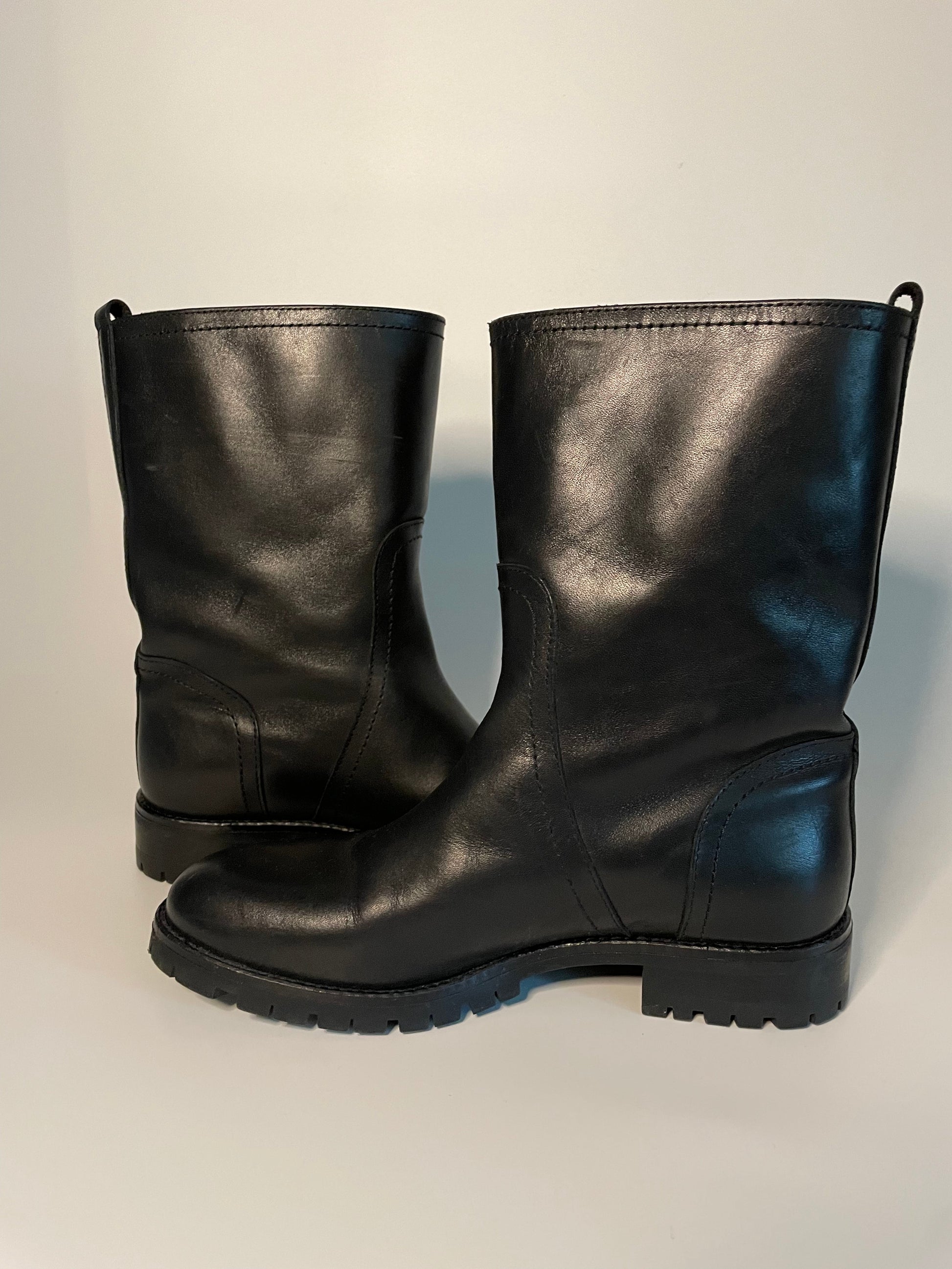 Massimo Dutti Biker boots in zwart leder | maat 37 - Meisje met de parels