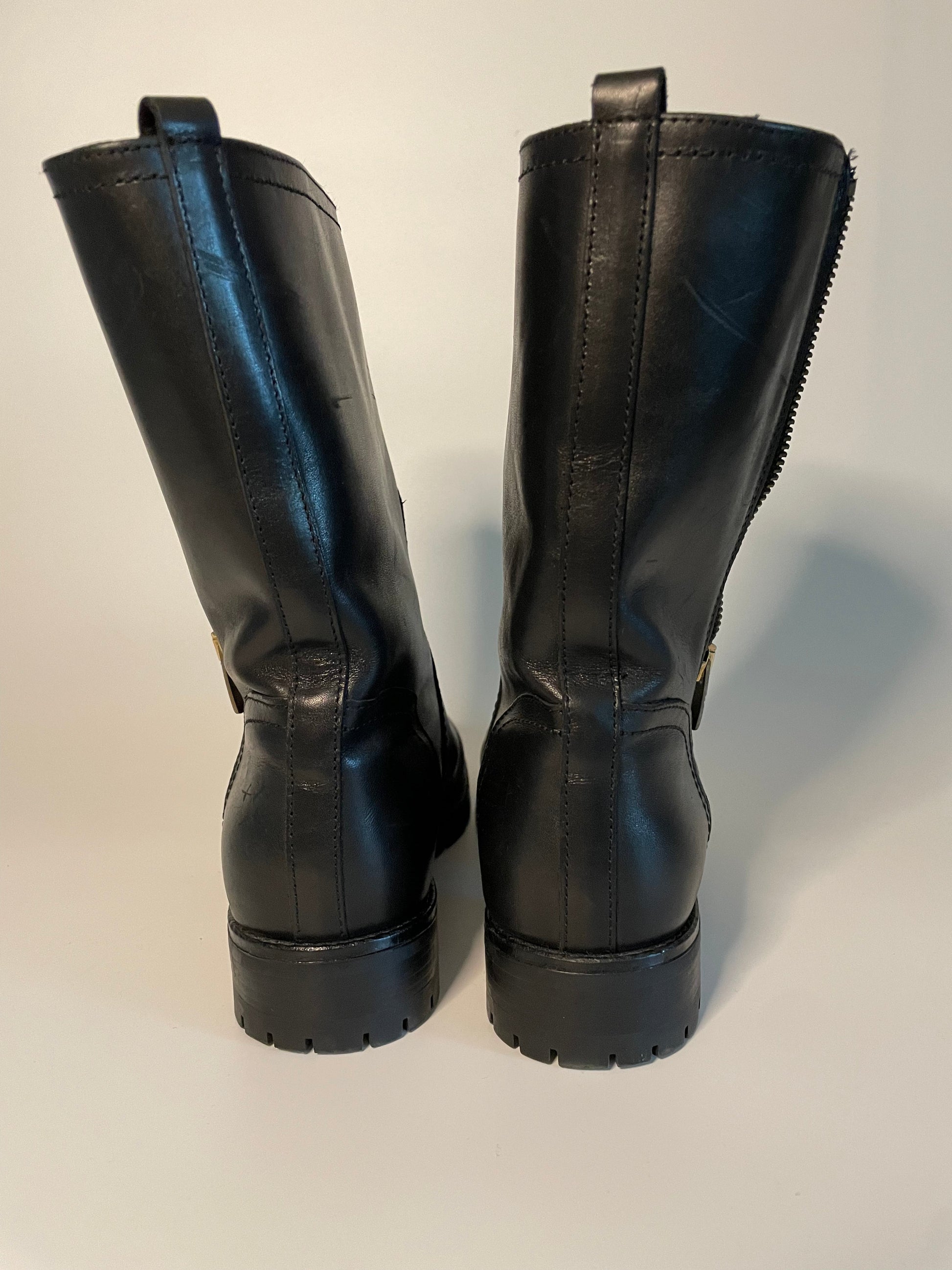 Massimo Dutti Biker boots in zwart leder | maat 37 - Meisje met de parels