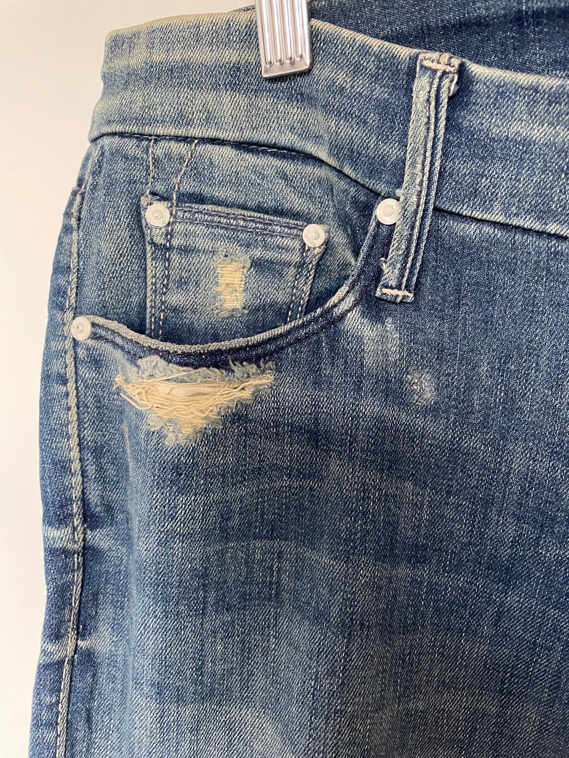 Mother Denim Skinny jeans met ripped details | maat 30 - Meisje met de parels